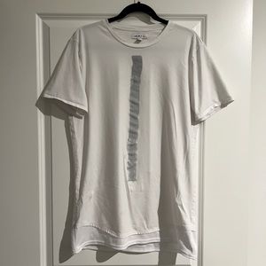 Mens Rails white with silver stripe t shirt